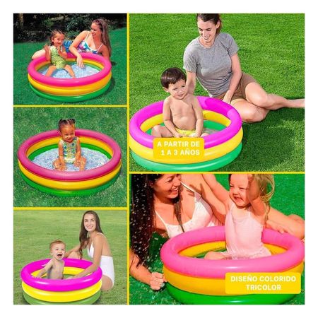 Alberca Arcoiris Inflable Infantil 86 x 25 cm para Verano en Hogar Y+Post It