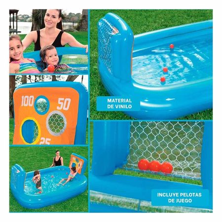 Bano Inflable Familiar con Dos Porterias para Casa y Juego de Verano Y+Post It