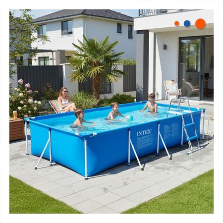 Alberca Rectangular de Gran Capacidad para Patio y Jardin Y+Papel Regalo