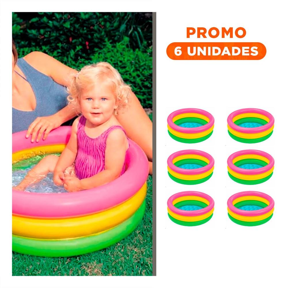 Pack6 Zona de Agua Arcoiris 61 x 22 cm para Diversion Infantil
