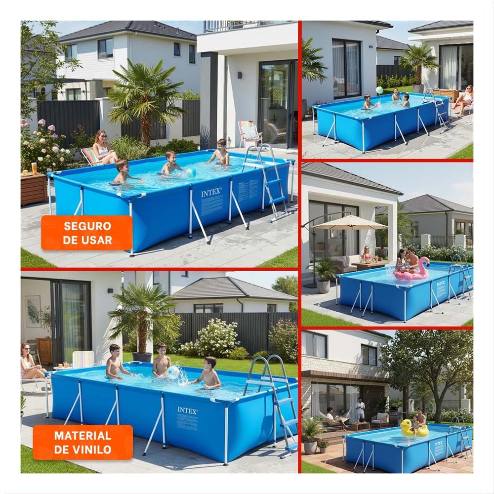 Espacio Acuatico Familiar para Verano con Diseno Rectangular Y+Ligas Regalo