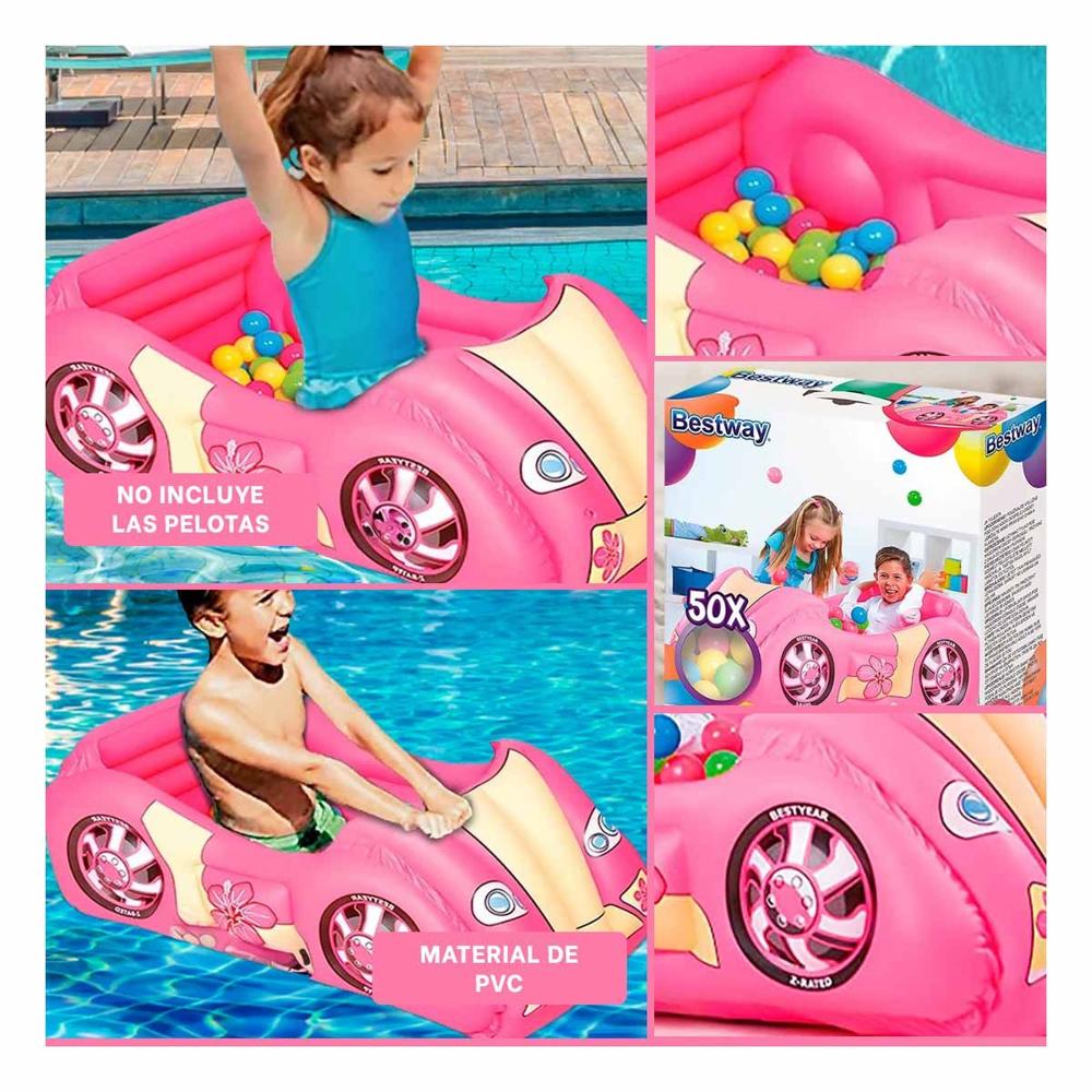 Piscina 119x79x51 cm de Bolas Hinchable Infantil Coche de Carrera Hogar Y+Post It