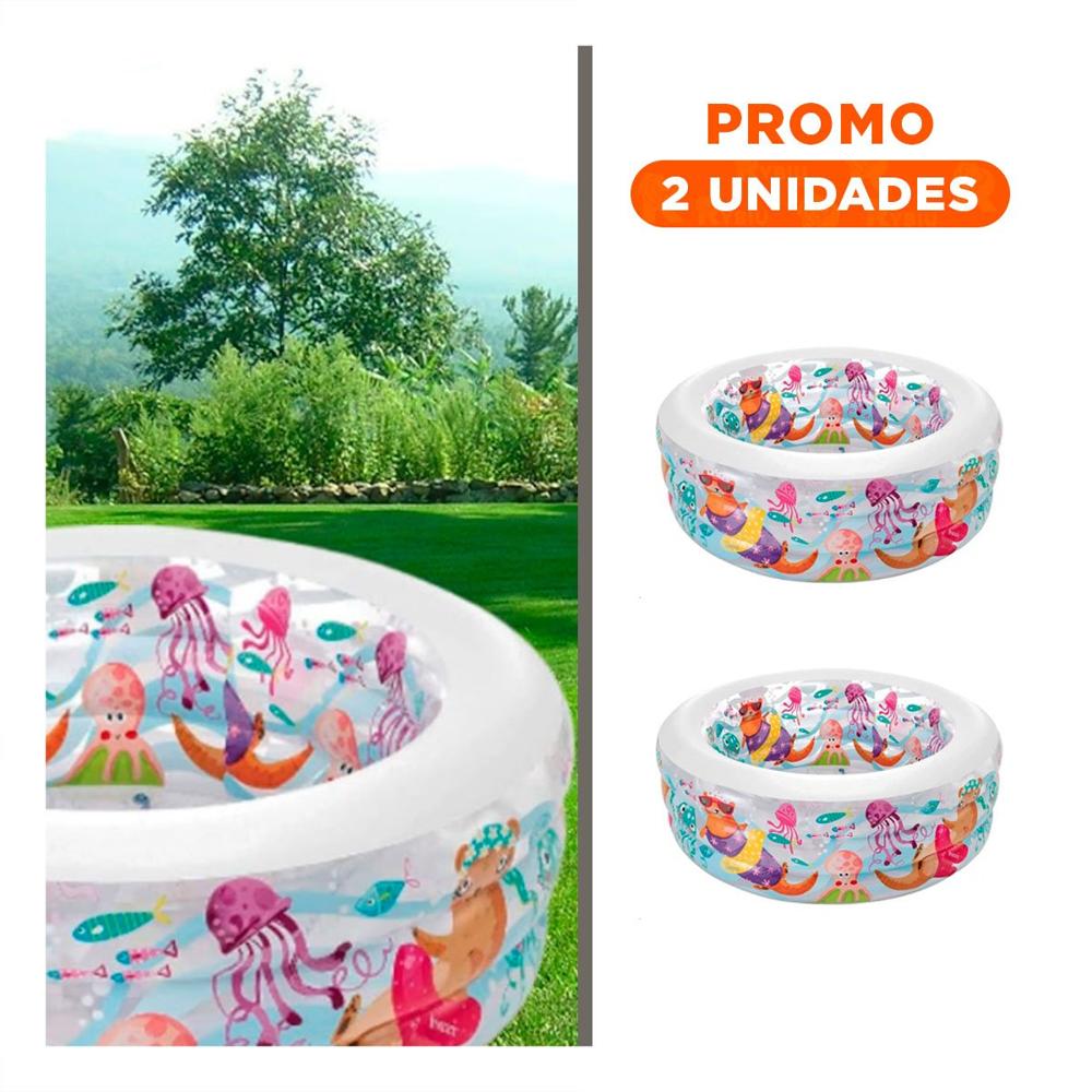 Pack2 Espacio de Agua Infantil Redondo 152 x 56 cm para Diversion Diaria en Casa