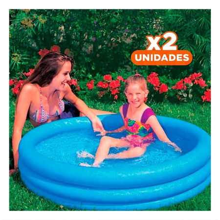 Pack2 Alberca Azul  Infantil 114 x 25 cm para Casa y Patio Y+Regalo Sticker