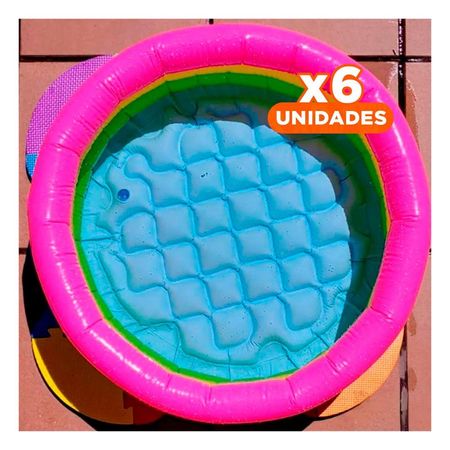 Pack6 Espacio Acuatico Arcoiris 61 x 22 cm para Verano en Casa Y+Regalo Sticker