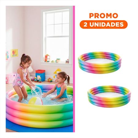 Pack2 Inflable de Colores 168 x 38 cm para Uso Familiar en Patio y Jardines