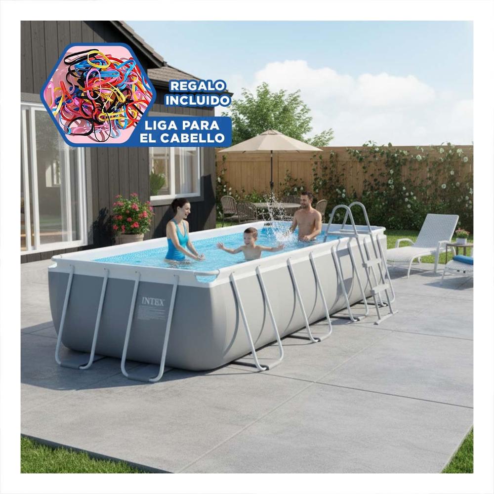Espacio Acuatico Familiar con Diseno Rectangular y Laterales Reforzados Y+Ligas Regalo
