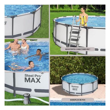 Piscina Redonda de Buen Diametro con Conjunto Completo para Exterior