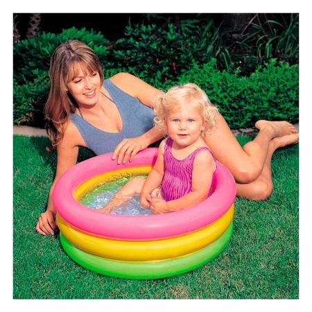 Piscina Arcoiris Pequena 61 x 22 cm para Ninos en Casa Y+Ligas Regalo