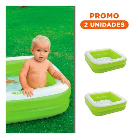 Pack2 Chapoteadero Acolchado 85x85x23cm Verde para Juegos Acuaticos en Casa