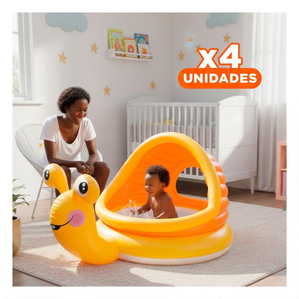 Pack4 Alberca Caracol 145 x 102 x 74 cm Comoda para Momentos Refrescantes