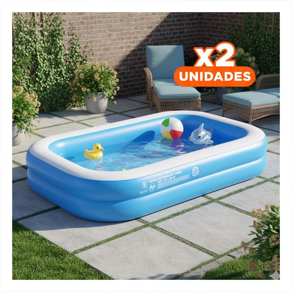 Pack2 Centro Acuatico Rectangular 203x152x48cm de Vinilo Duradero Y+Papel Regalo