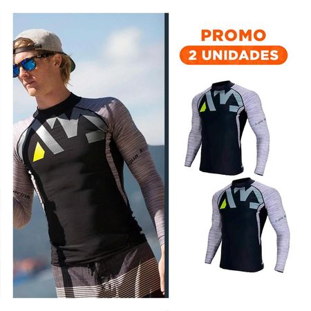 Pack2 Camiseta Casual de Nailon para Hombre con Diseño Sencillo y Comodo