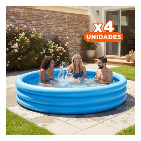 Pack4 Centro Acuatico Azul 168x42cm de Calidad Superior para Disfrutar Y+Papel Regalo