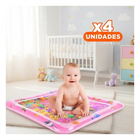 Pack4 Colchon Inflable con Agua para Bebes Rosado para Actividades Acuaticas