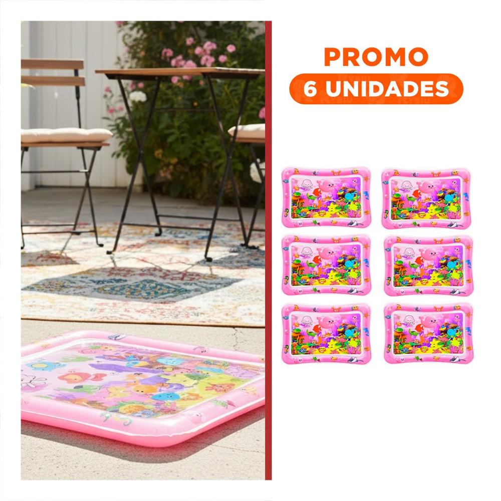 Pack6 Centro Inflable con Agua para Bebes Rosado Estimulacion Temprana