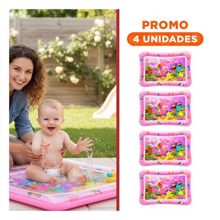 Pack4 Centro Inflable con Agua para Bebes Rosado para Juego y Aprendizaje Y+Regalo Sticker