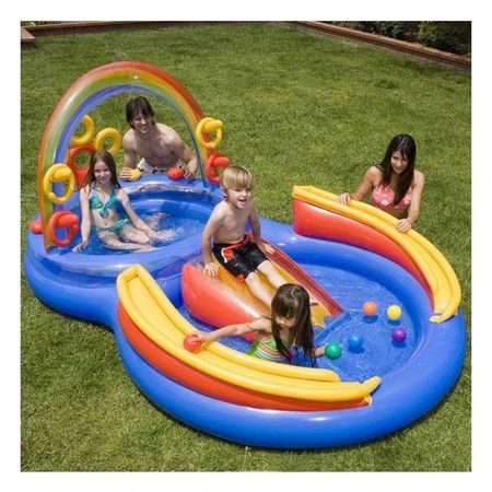 Centro de Juego Arcoiris Inflable para Ninos con Agua y Actividades Recreativas