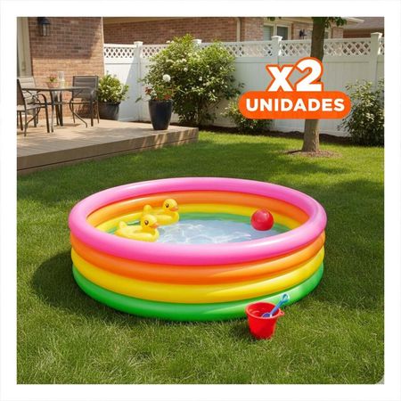 Pack2 Centro Acuatico Arcoiris 168x46cm de Vinilo Duradero para una Larga Vida Y+Papel Regalo