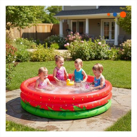 Piscina Diseno Fresa de Color Rojo Vibrante para un Verano Fresco en Familia Y+Papel Regalo