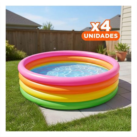 Pack4 Estacion de Bano Arcoiris 168x46cm con Estructura Firme para la Alegria Y+Regalo Sticker