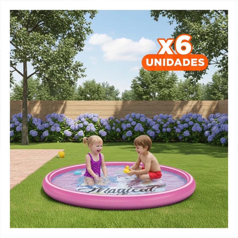 Pack6 Espacio Acuatico Infantil Cuadrado para Ninos 170x170 cm Y+Papel Regalo