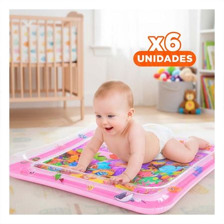 Pack6 Centro Inflable con Agua para Bebes Rosado Diseno Comodo Infantil Y+Regalo Sticker