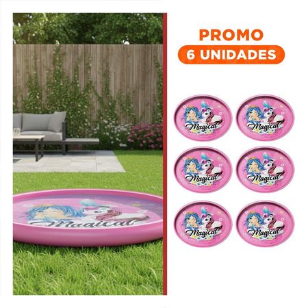 Pack6 Espacio Acuatico de Agua para Ninos 170x170 cm Color Rosado Y+Regalo Sticker