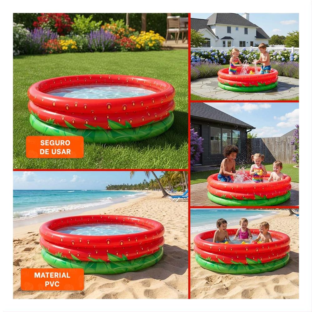Piscina Diseno Fresa con Base Comoda para el Confort de sus Hijos con Alegria Y+Ligas Regalo