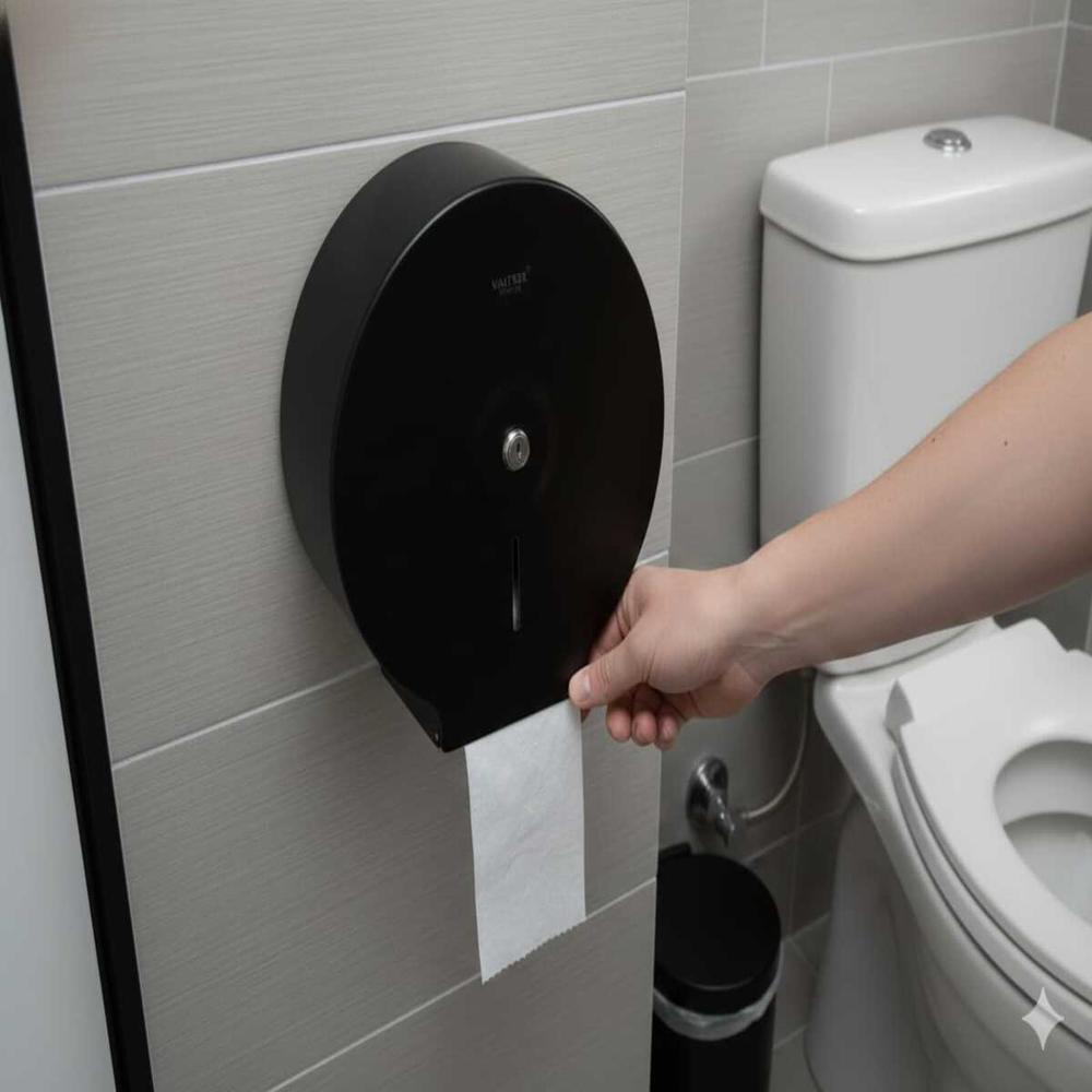 DISPENSADOR JUMBO DE PAPEL HIGIENICO NEGRO MATE