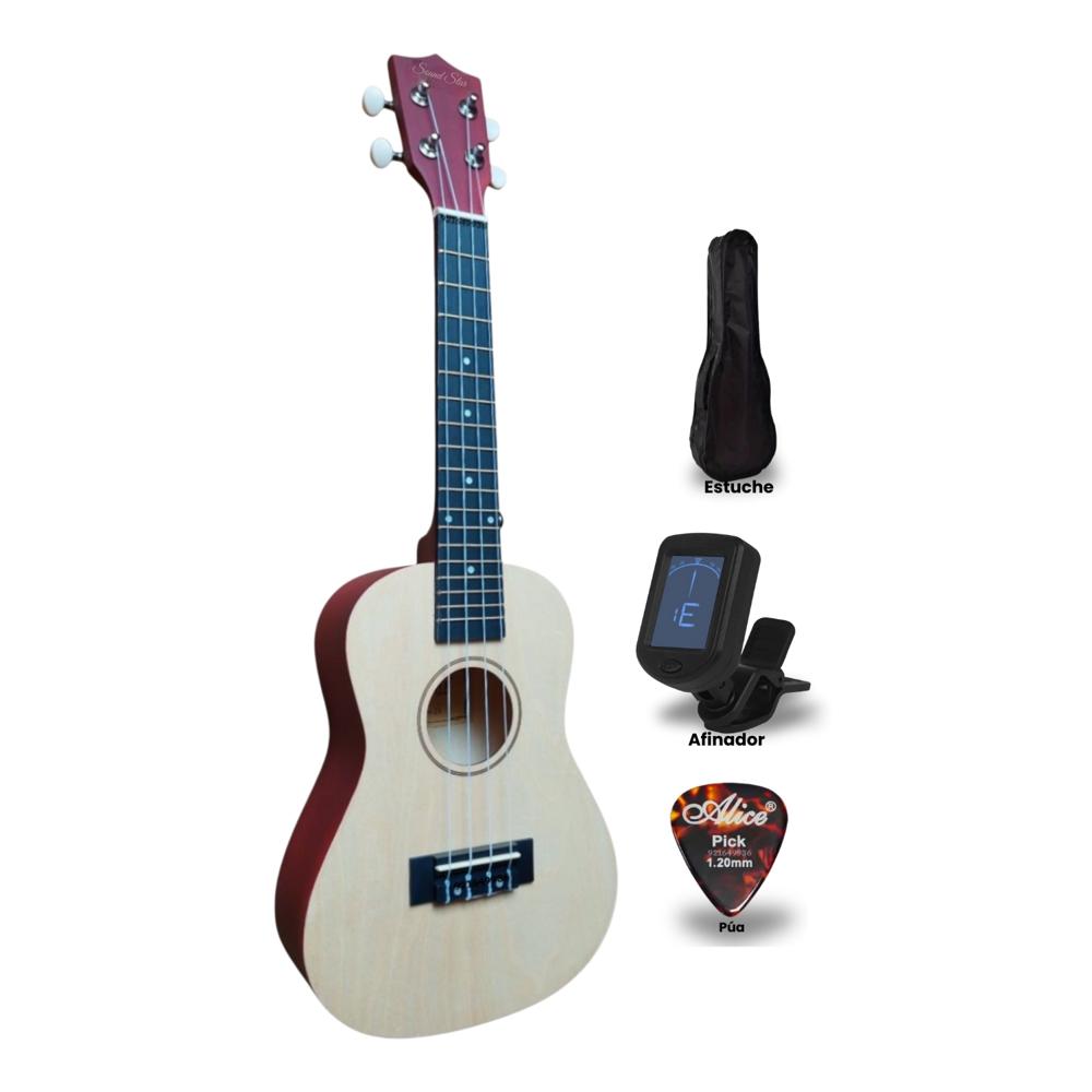UKELELE CONCIERTO Natural  con Afinador Funda Púa