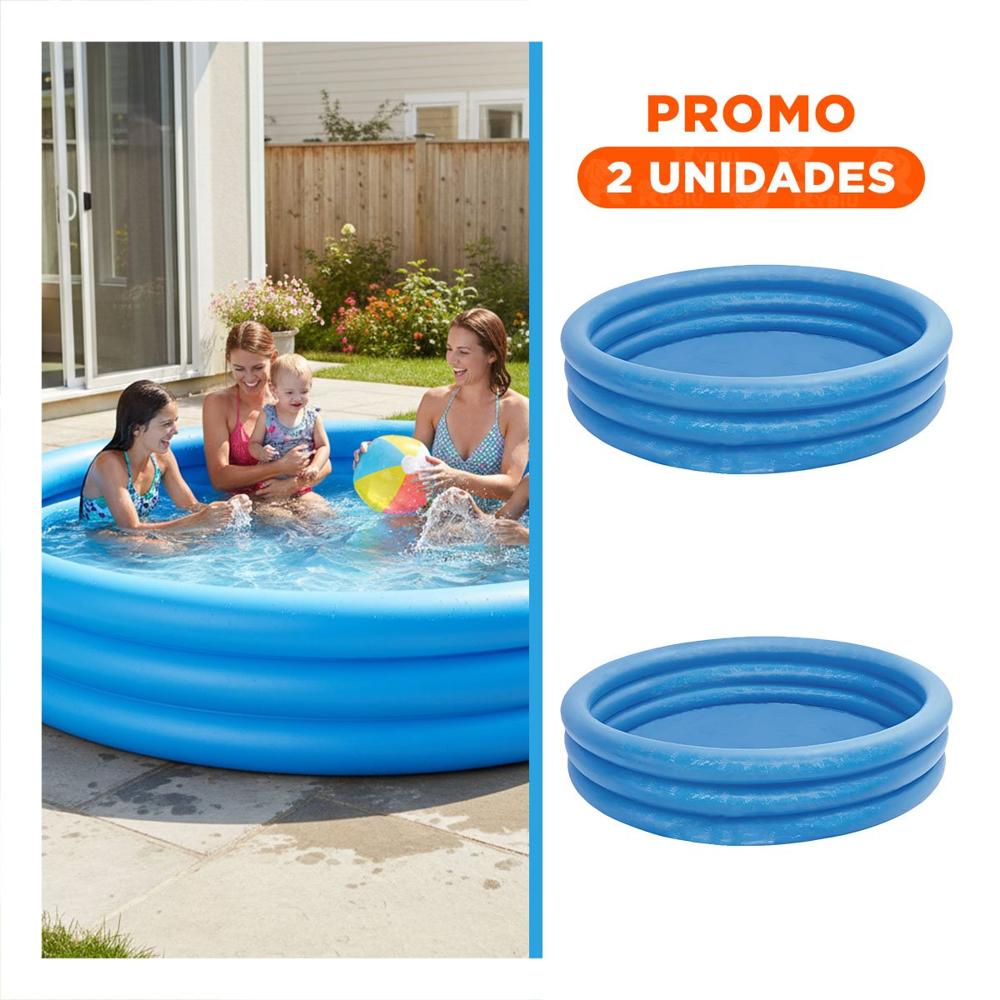 Pack2 Centro Acuatico Azul 168x42cm para Fomentar el Juego con Agua Y+Regalo Sticker