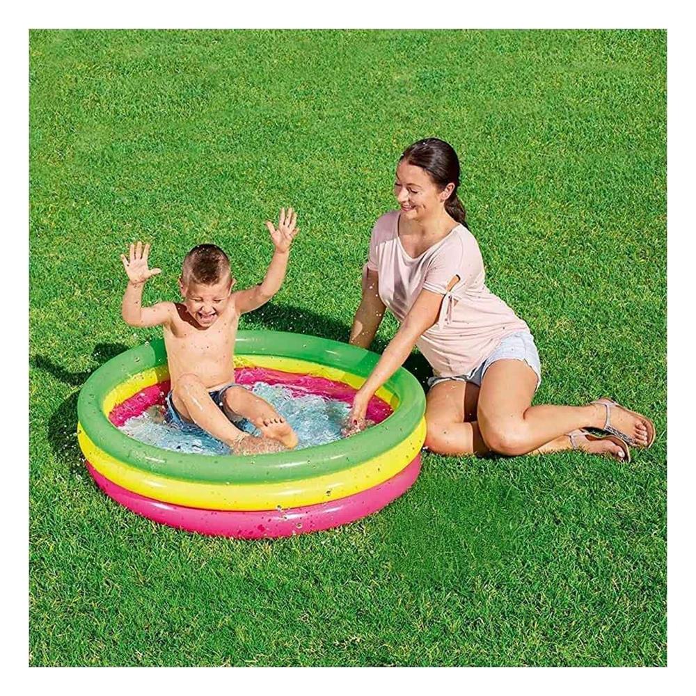 Alberca Infantil Arcoiris 1.02 x 25 cm con Estilo Alegre para Juegos en Casa