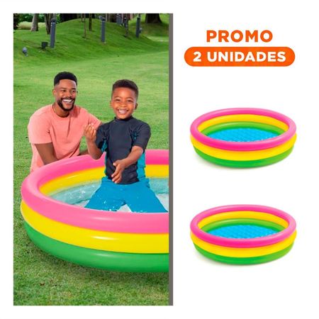 Pack2 Centro de Juegos Arcoiris Inflable Infantil 147 x 33 cm para Patio