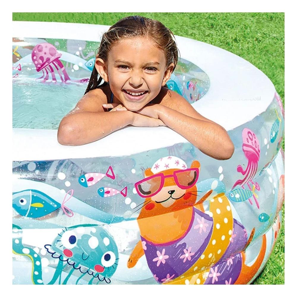 Alberca Infantil Redonda 152 x 56 cm con Diseno Acuario para Diversion Familiar