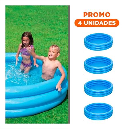 Pack4 Pileta Azul  147 x 33 cm para Juegos de Agua en Casa y Patio Y+Regalo Sticker