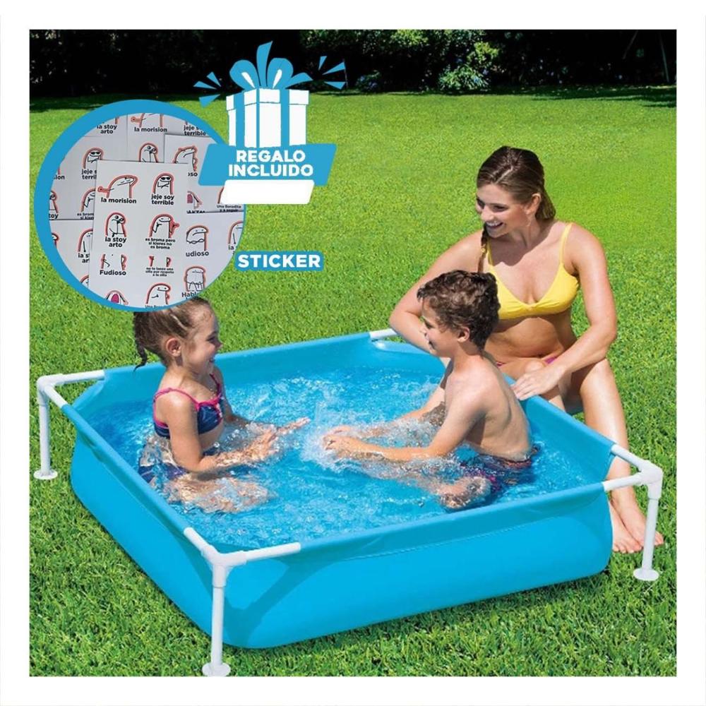 Piscina Desmontable para Ninos 1,22 x 1,22 x 30 cm para Verano en Hogar Y+Regalo Sticker
