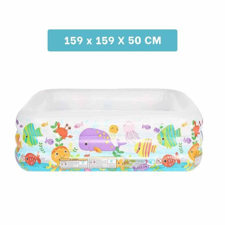 Pileta Cuadrada Infantil 159 x 159 x 50 cm para Juegos de Agua en Casa Y+Post It