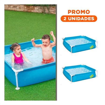 Pack2 Alberca Desmontable para Ninos 1,22 x 1,22 x 30 cm para Diversion en el Hogar