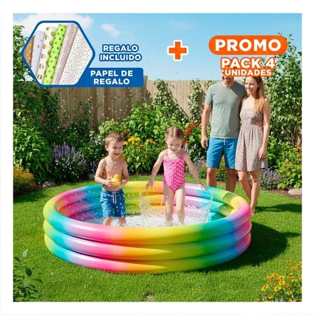 Pack4 Inflable de Colores 168 x 38 cm para Espacios Exteriores del Hogar Y+Papel Regalo