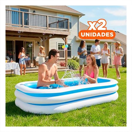 Pack2 Pileta Inflable para Jardin y Hogar con Estilo Familiar Seguro y Comodo Y+Regalo Sticker