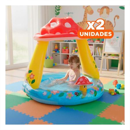 Pack2 Area Honguito Inflable para Casa Jardin y Momentos de Frescura en Verano Y+Regalo Sticker