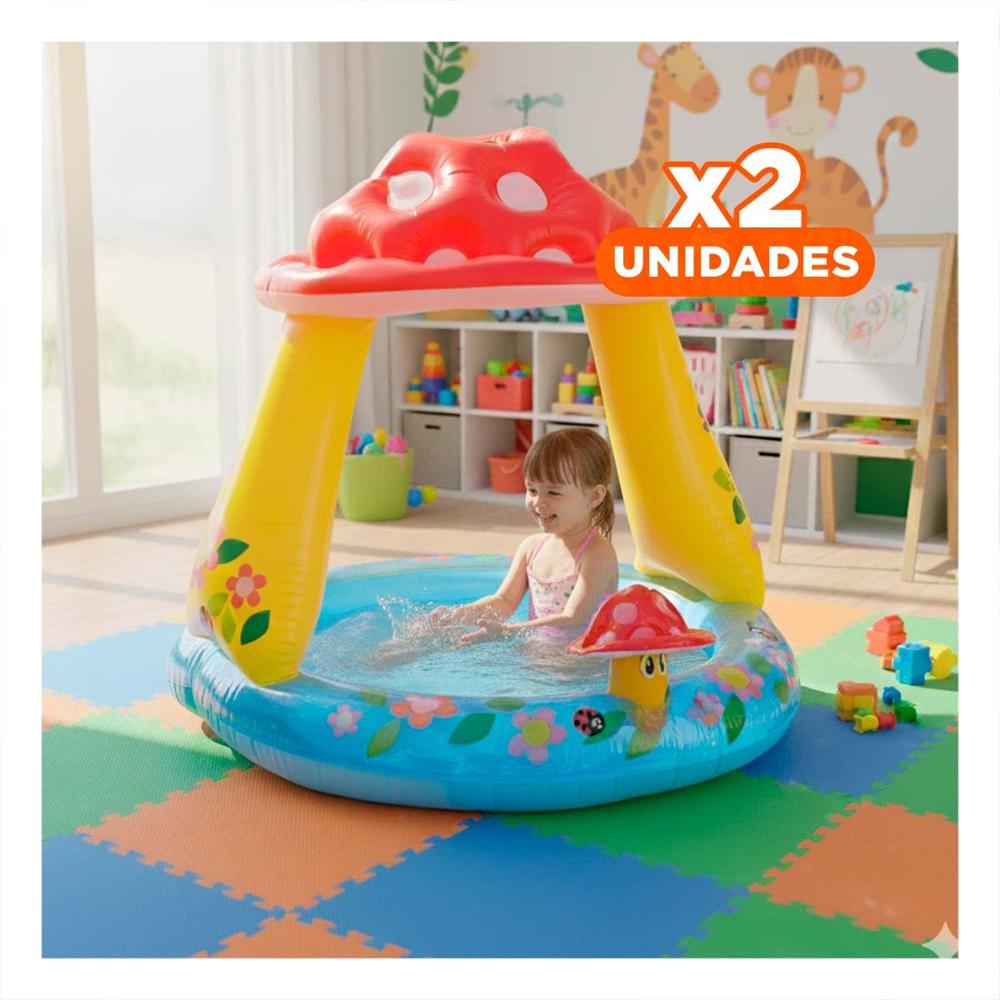 Pack2 Area Honguito Inflable para Casa Jardin y Momentos de Frescura en Verano Y+Regalo Sticker