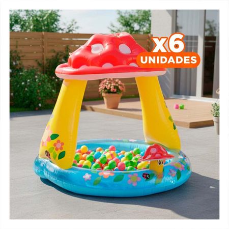 Pack6 Lugar Honguito Inflable para Casa Jardin y Diversion Refrescante en Dias Calurosos