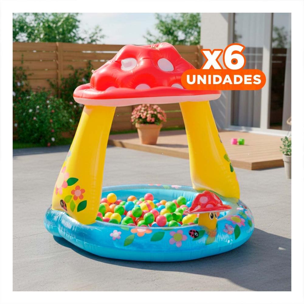 Pack6 Lugar Honguito Inflable para Casa Jardin y Diversion Refrescante en Dias Calurosos