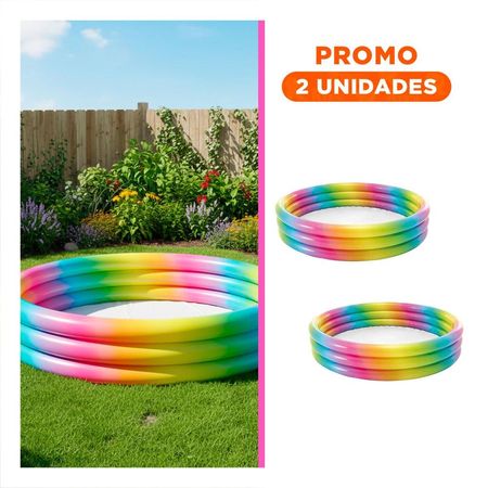 Pack2 Espacio Acuatico de Colores 147 x 33 cm Inflable para Uso Familiar