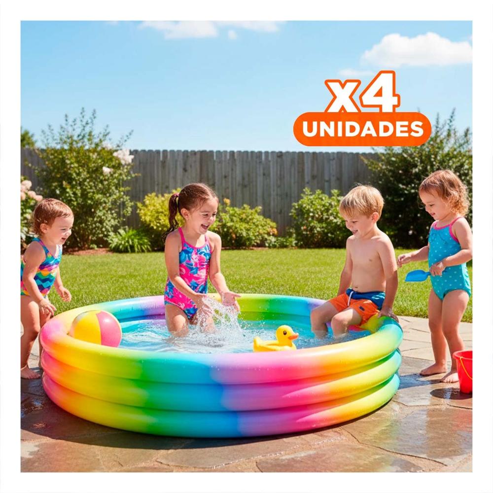 Pack4 Inflable de Colores 168 x 38 cm para Uso Diario en Temporada de Verano