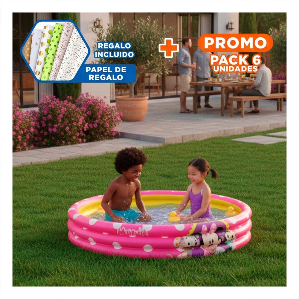Pack6 Alberca para Menor Inflable para Uso Recreativo con Agua en el Hogar Y+Papel Regalo