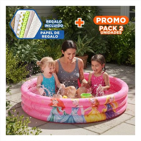 Pack2 Alberca Princesa Inflable para Casa y Patio con Agua y Uso Familiar Y+Papel Regalo
