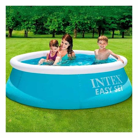Piscina Redonda Inflable con Borde Suave para Hogar y Diversion en Verano
